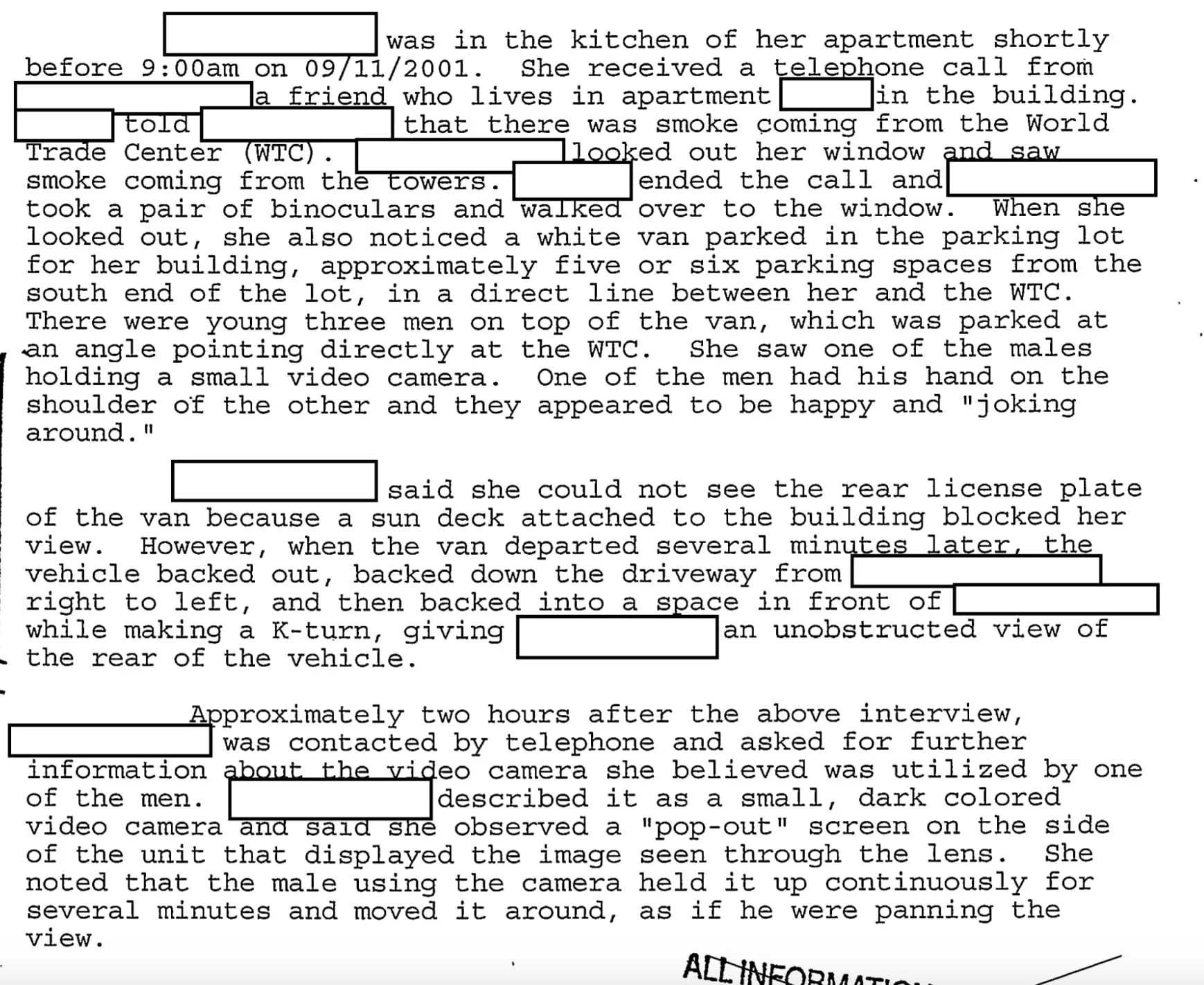 FBI FD-302 witness statement about three men on white van